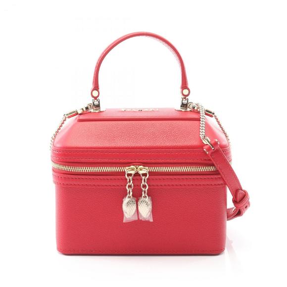 BVLGARI Red Leather Vanity Bag - Picture 1 of 6